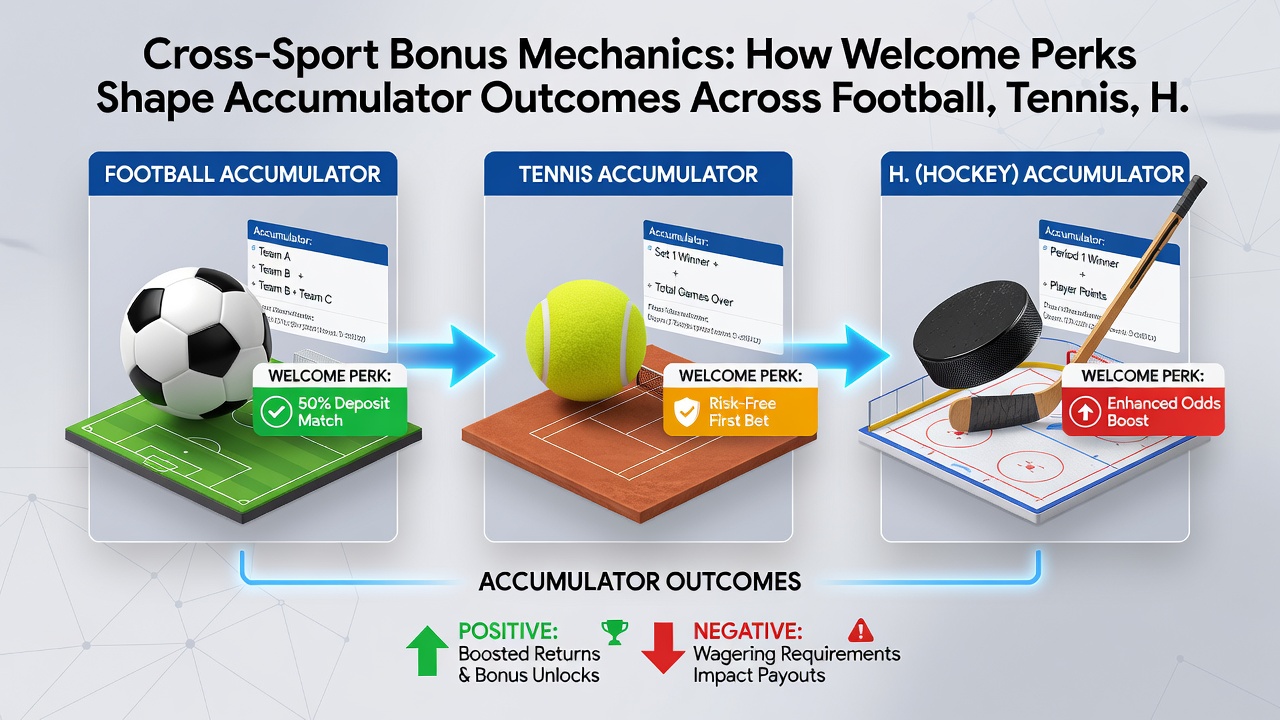 Diagram showing how horse racing and casino bonus perks combine within accumulator bets across multiple platforms