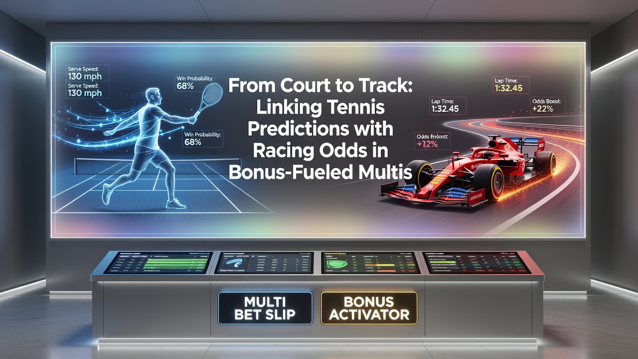 Accumulator slip showing tennis and horse racing selections with bonus multiplier indicators