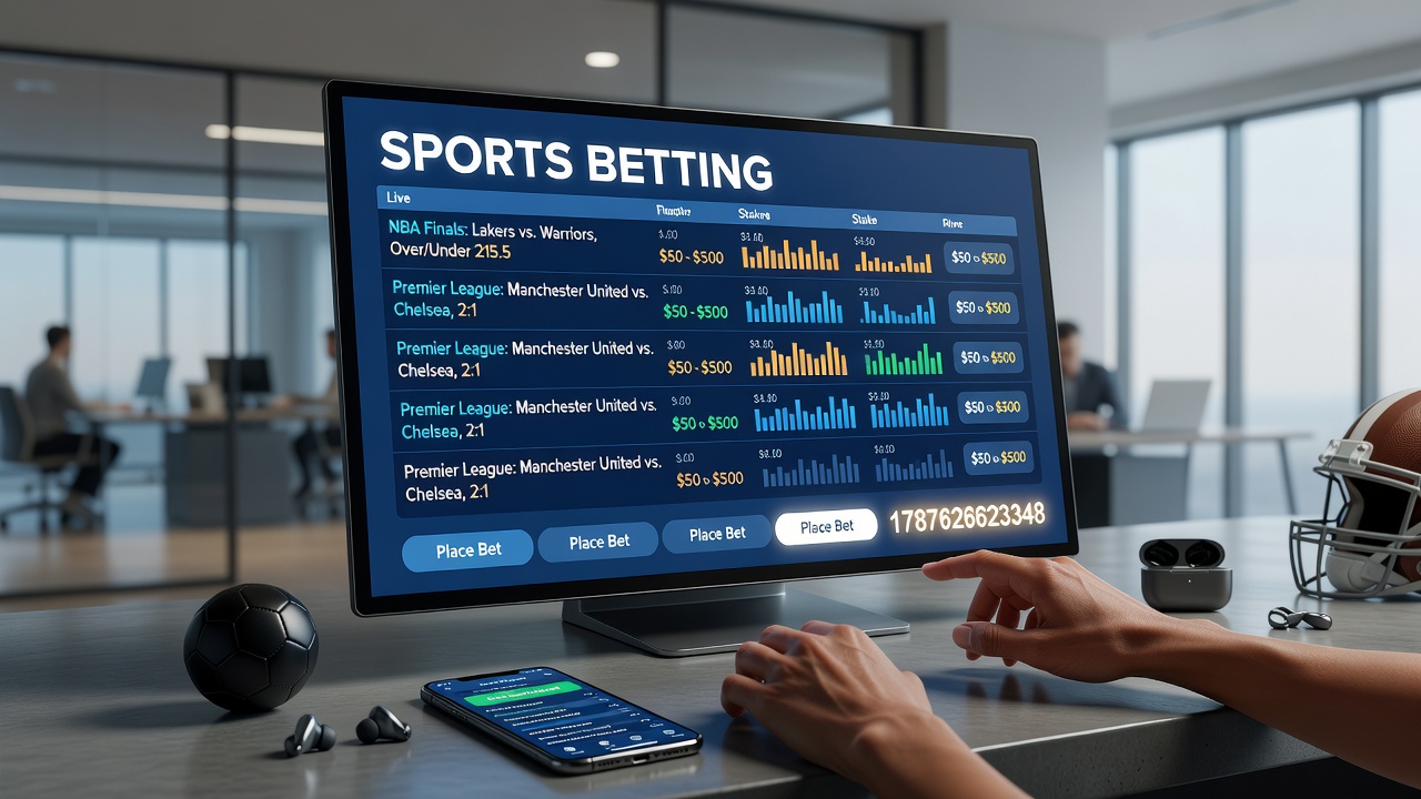 Close-up of a mobile sports betting app displaying live accumulator options and odds updates during a major tennis tournament in August 2026